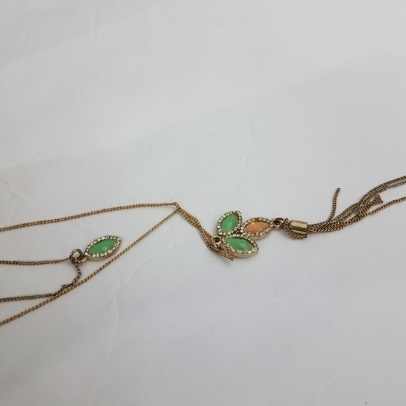 LC Lauren Conrad Necklace Chain Long Tassel Gold T - Picture 2 of 7